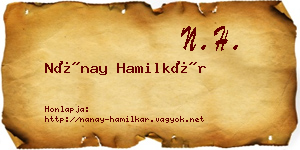 Nánay Hamilkár névjegykártya